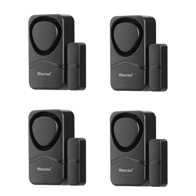 SUTENGDA Door and Window Alarms for Home Security 110dB Magnetic Sensor Alarm Pool Door Alarm for Kids Safety 4-in-1 Mode Small Wireless Door Alarms 4Pack