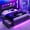 Black&Full Size, variant on Twin Gaming Bed Frames with 4 Drawers and Storage Headboard, Faux Leather Upholstered Platform Beds with RGB LED Lights & Charging Station, Esports-Style Twin Bed Frame, Black