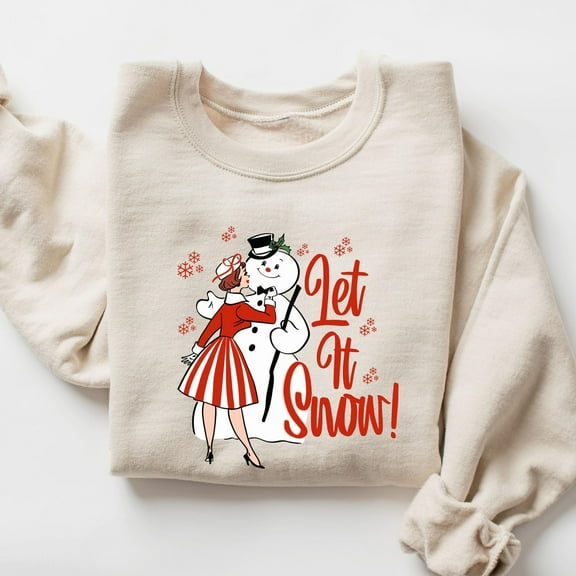 Snowman Christmas Sweatshirt, Let It Snow Woman Sweat, Christmas Hoodie, Winter Sweat, Xmas Sweat
