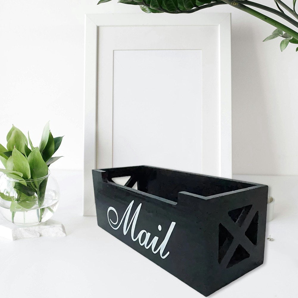 Modern Mail Holder For Desk, Wood Letter Organizer Sorter Envelope Organizer Bill Filling Rack Wood Mail Basket Magazine Holder For Home Office