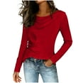thumbnail image 6 of Fewfanhot Clothes for Women Satin Blouse Cowl Neck Draped Silky Long Sleeve Dressy Tops Fall Trendy Fashion Business Casual Outfit, 6 of 6