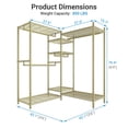 thumbnail image 3 of VIPEK L6 L Shaped Clothes Garment Rack 5-Tier Wire Metal, 42.1"L x 42.1"W x 76.4"H, 850LBS, Gold, 3 of 9