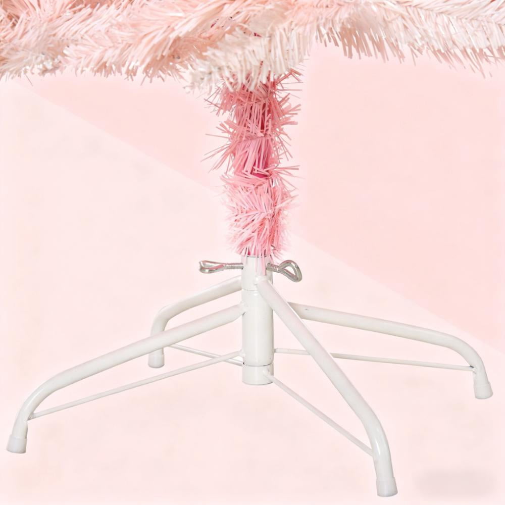 7ft Unlit Pink Christmas Tree 1000 Tips Wide Shape Flame Retardant Indoor Holiday Decor