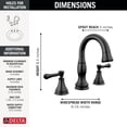 thumbnail image 6 of Delta 3597-Pd-Dst Cassidy 1.2 GPM Widespread Bathroom Faucet - Bronze, 6 of 7