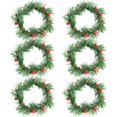 thumbnail image 1 of braveheart 6PCS Christmas Candle Rings Artificial Berries Tea Light Ring Holiday Table Decoration, 1 of 6
