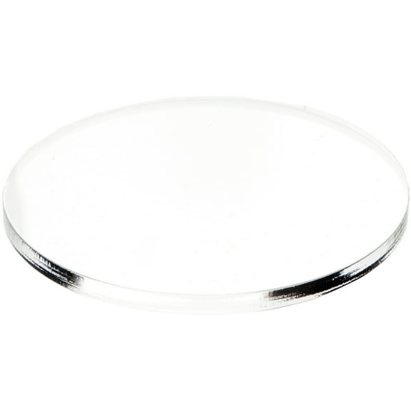 Plymor Clear Acrylic Round Standard-Edge Display Base, 4" W x 4" D x 0.25" H, Pack of 2