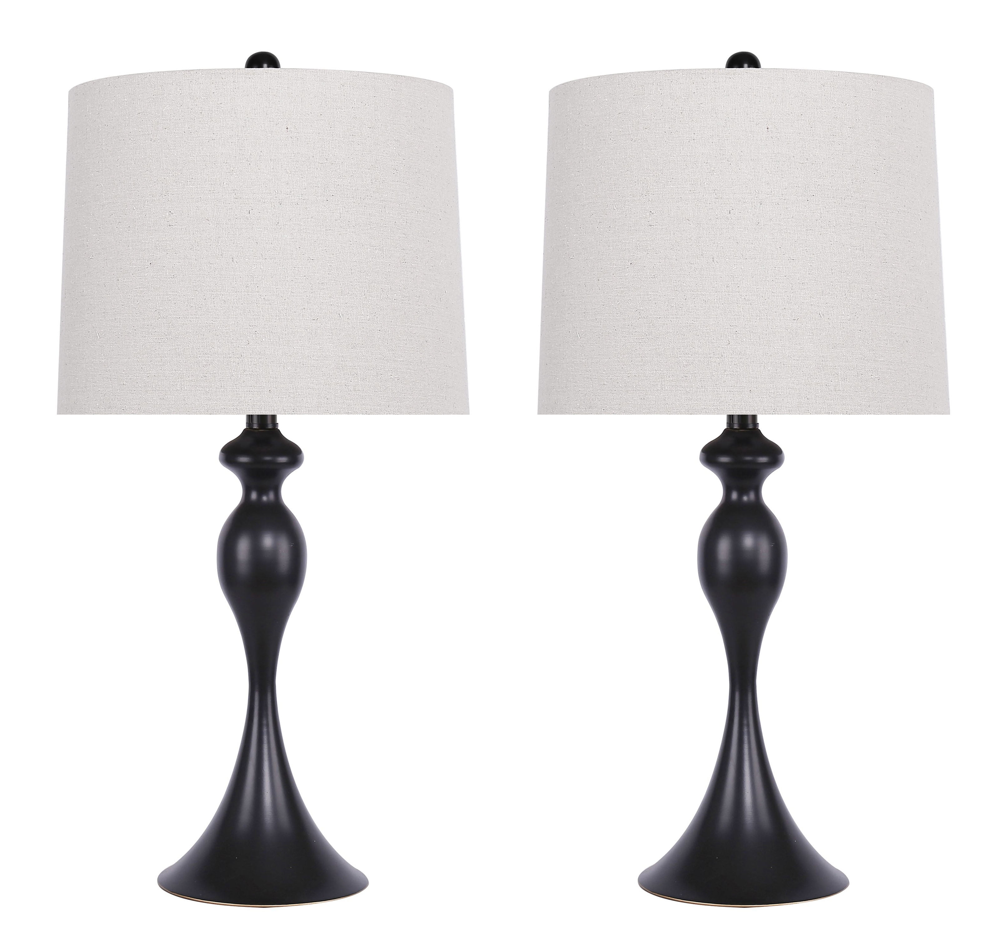 Ashland 27" Oil Rubbed Bronze Metal Table Lamp Set with Oatmeal Linen Shade