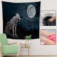 thumbnail image 4 of Tapiz de lobo lunar, manta para colgar en la pared, colcha, tela de fondo, esterillas de Yoga Tmvgtek Para estrenar, 4 of 7