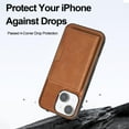 thumbnail image 6 of Detachable Wallet Case for iPhone 15 Card Slots Holder, Premium PU Leather Magnetic Cover Compatible with Mag-Safe, Shockproof Removable Flip Kickstand Protective Case, Brown, 6 of 6