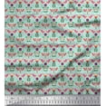 thumbnail image 1 of Soimoi Green Poly Georgette Fabric Artistic Leaves & Flower Geometric Decor Fabric Printed Yard 52 Inch Wide, 1 of 3
