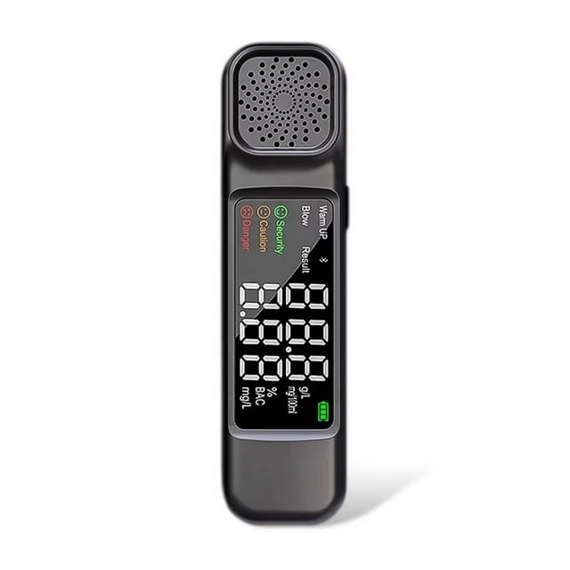 New AM03 Professional Alcohol Breathalyzer Non-Contacting Breath Blow Tester 10s Quick Response Alkohol Sensor,1 * Alcohol concentration tester 1 * Data cable,Black
