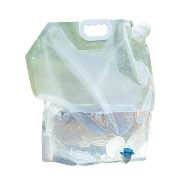 Bolsa de Agua Plegable de 5 L, Tanque de Agua Plegable, Diseño a Prueba de Fugas, Asas Portátiles, Material Apto para Uso Alimentario, Ideal para Acampar Al Aire Libre, Senderismo, Viajes, Congelar,
