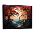 thumbnail image 2 of Designart "Swing Papercut Japon Seaside wall decor III" Coastal Ocean Floater Framed Canvas Print, 2 of 7