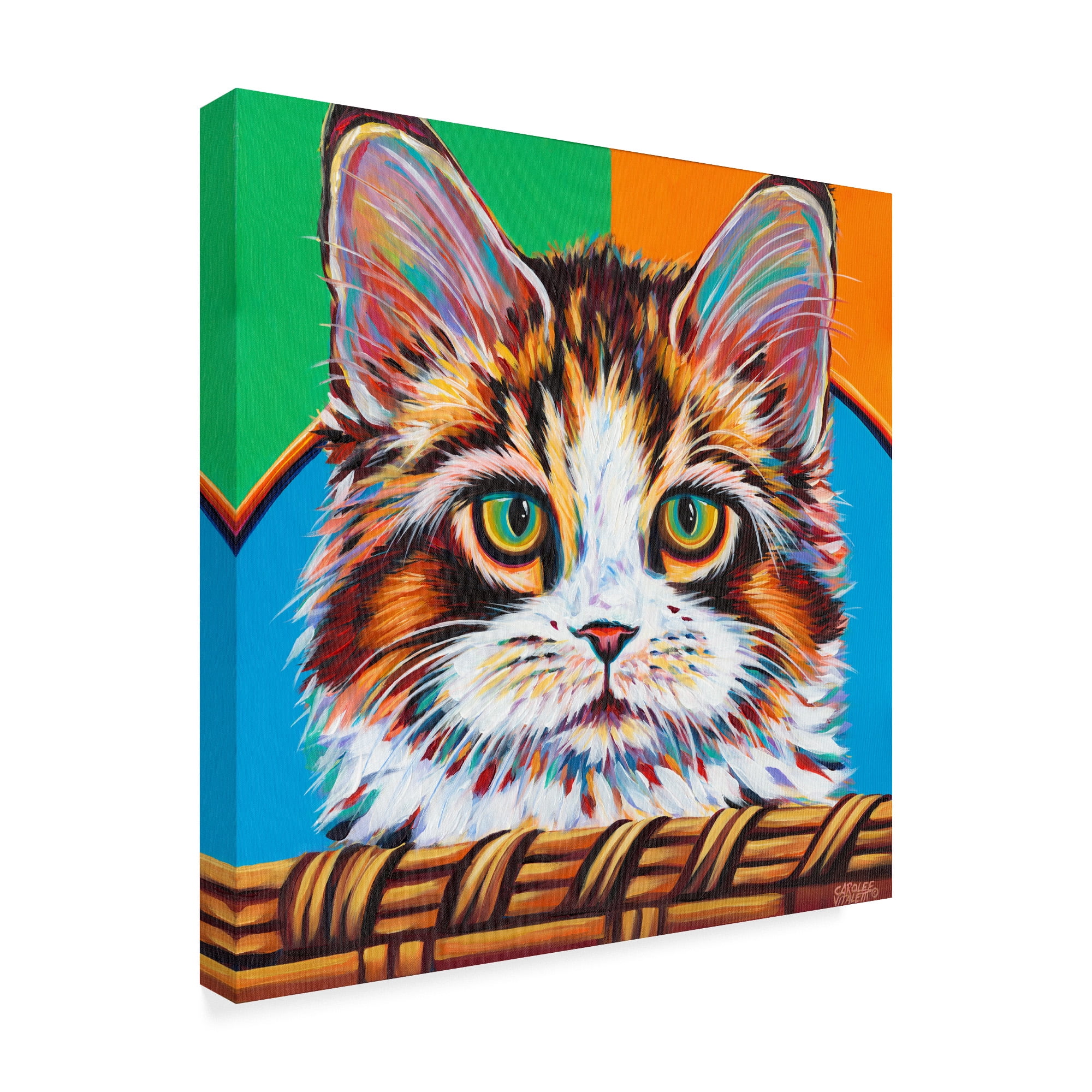 Trademark Fine Art 'Kitten in Basket II' Canvas Art by Carolee Vitaletti