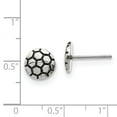 thumbnail image 3 of FB Jewels Stainless Steel Antiqued and Polished Soccer Ball Post Earrings, 3 of 3
