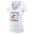 thumbnail image 2 of Women's G-III 4Her by Carl Banks White Cleveland Cavaliers Super-Slim Fit Lightweight Team Name Collage Graphic V-Neck, 2 of 3