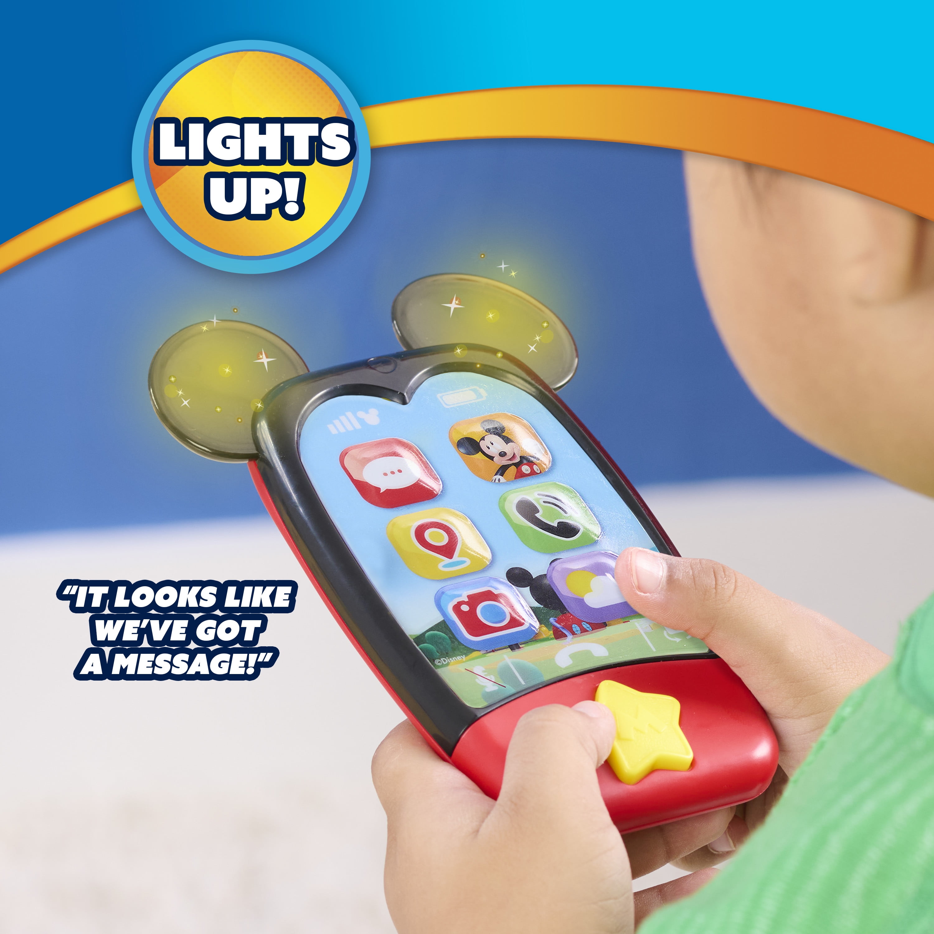 Disney Jr. Mickey Mouse Clubhouse 6-inch Mobile Phone, Interactive Toy Phone for Kids Ages 3 and up