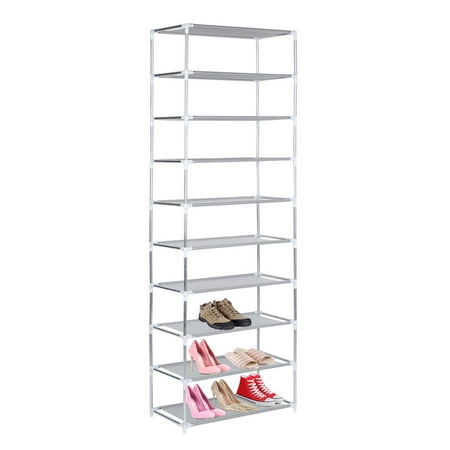 Zimtown 10 Layer Shoe Rack Organizer Storage Pairs Shoes Shelves Space Standing