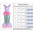 thumbnail image 3 of Little Girls Mermaid Ariel Costume Princess Dress Up Cosplay Party For 9-10 Years, 3 of 8