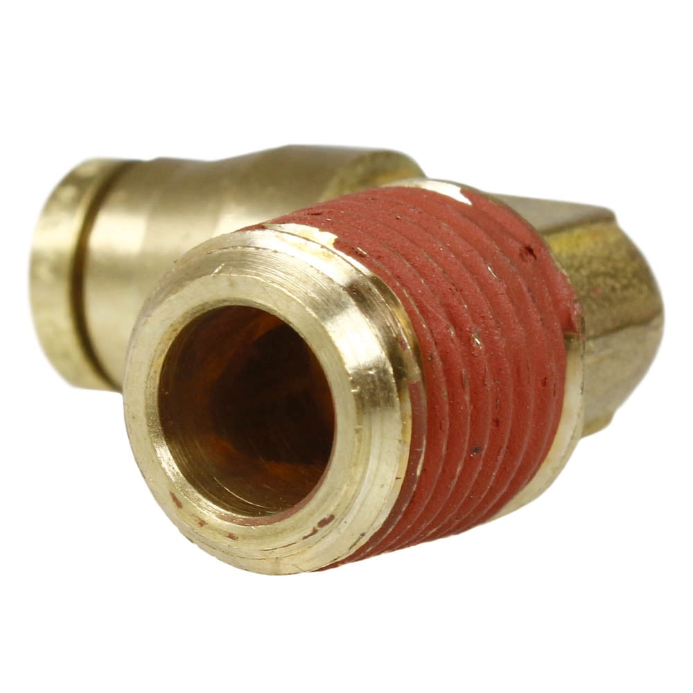 5 Pack 1/4" x 1/4" Push-In x Male NPTF Fixed Elbow Brass Quick Connect Fitting
