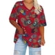 thumbnail image 1 of Camisetas de Verano de las Mujeres con Cuello en V de Manga Corta Impresa, Camiseta Deportiva para Uso Casual Y Diario, 1 of 4