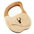 thumbnail image 1 of Homgeek Cega 21 Metal Strings Lyre Harp Box Lyre Harp Spruce Topboard Mahogany Backboard String Instrument with Tuning Wrench Strings Picks Music Note Sticker, 1 of 7