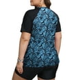 thumbnail image 4 of FOLUNSI Womens Plus Swimsuits 2 Piece Rash Guard Raglan Short Sleeve with Boyshorts Surfing Swimwear 0X-5X, 4 of 5