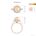 thumbnail image 4 of Angara Golden South Sea Cultured Pearl Halo Ring with Milgrain in 14K Rose Gold for Women | June Birthstone Jewelry for Her, 4 of 5