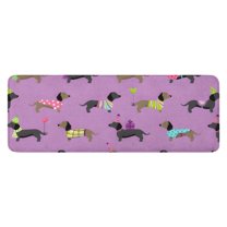 Cute Cartoon Dachshund Kitchen Rug Mat,Kitchen Runner Rugs Non Skid Washable,Decorative Kitchen Floor Mats for Kitchen,Sink,Laundry,17"x47.2"