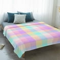 thumbnail image 4 of Pink Blue Blanket Soft Cozy Warm Throw Blanket for Couch, Plush Fuzzy Flannel Fleece Blankets for Sofa, Buffalo Plaid Checker Modern Gingham Lattice Bed Blankets Lightweight Gifts for Women, 32"x48", 4 of 9