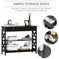 thumbnail image 3 of Black 39" Console Table with Storage | Entryway Table with Drawers & X Frame for Living Room, Hallway & Bedroom | MDF Furniture, 3 of 7