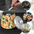 thumbnail image 4 of Yayeee Ashtray with Lid for Cigarette Smokeless Stainless Steel Home Ash Holder, Green Retro Autumn Leaves, 4 of 7