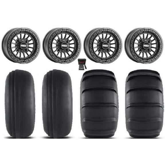 MetalFX Delta Bdlk 15x7/15x10 Wheels Bk 33" Sand Slinger Tires Can-Am Commander Maverick Renegade Outlander Defender