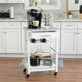 thumbnail image 2 of Riverbay Furniture Transitional Wood/Granite Top Kitchen Island in White, 2 of 13
