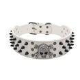 thumbnail image 1 of Collar de cuero con tachuelas para perro, con remaches de calavera, antimordeduras, hebilla ajustable resistente, gargantilla de PU premium para cachorros, perros pequeños, medianos y grandes., 1 of 6