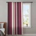 thumbnail image 3 of Rose Red Purple Stripes Semi Sheer Curtains Drapes for Living Room,Bedroom,French Doors Window 108 Inches Long,Farmhouse Colorful Abstract Lines Rod Pocket Chiffon Curtain Voile Drapery Panel, 3 of 8