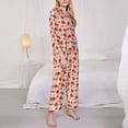 thumbnail image 3 of Salouo Ladybugs With Heart Spots Pattern Women's Pajamas Set Long Sleeve Button Down Sleepwear Soft Pj Lounge Sets for women 2 Piece Pjs Set with Long Pants-XX-Large, 3 of 7