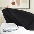 thumbnail image 4 of Cruiz Linen 500-Thread Count Flat Sheet/Top Sheet – Ultra-Soft Egyptian Cotton, Single Piece, Solid Black Twin XL Size (70" x 102"), 4 of 5