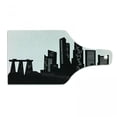 thumbnail image 1 of Singapore Cutting Board, Silhouette of the Buildings in Monochrome Style Busy Urban Vibes, Decorative Tempered Glass Cutting and Serving Board, in 3 Sizes, by Ambesonne, 1 of 2