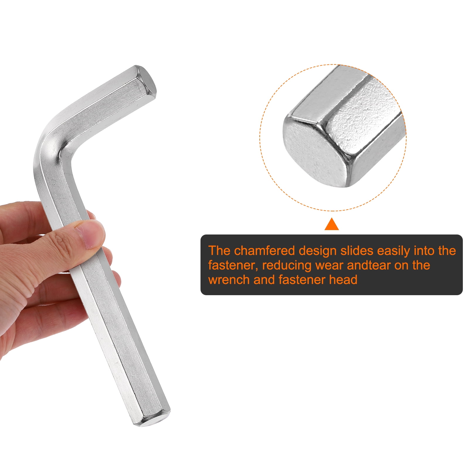 3pcs Hex Key Wrench 19mm L-Shape Hexagon Metric Wrenches Silver