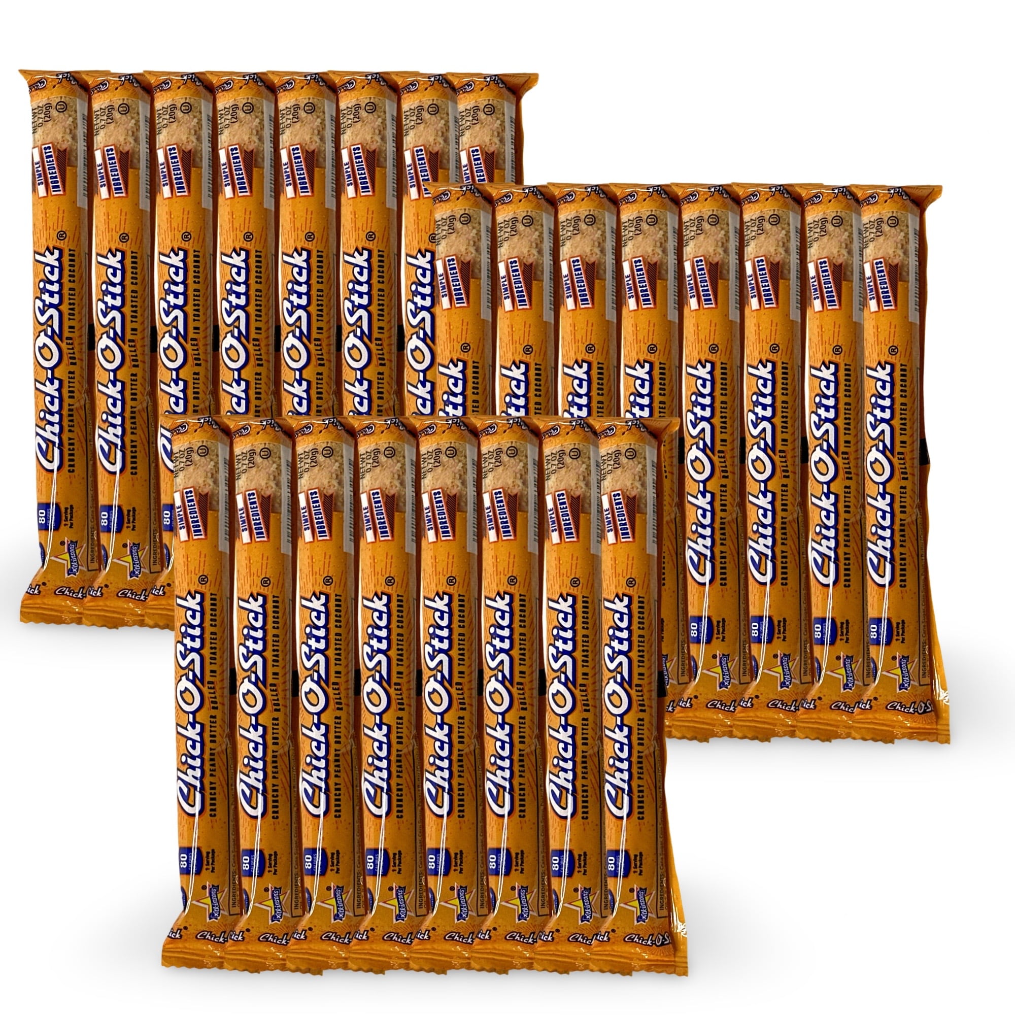 (3 pack) Chick O Stick Peanut Butter Coconut Snack Bars, 16.8 Ounce, 24 Pack