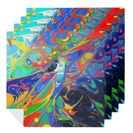 

FUMJ Colorful Design Abstract Art Cloth Napkins Polyester Party Dinner Decoration Washable Napkins Home Decor Kitchen 6 PCS