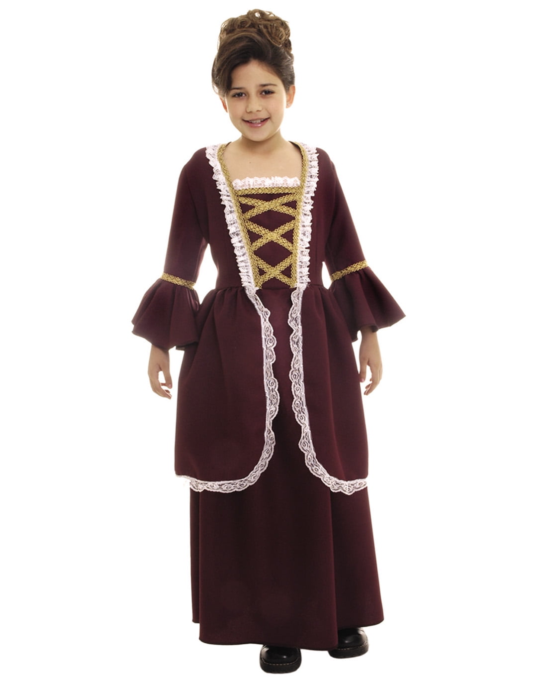 Colonial Girl Childs Revolutionary Maiden Renaissance Halloween Costume