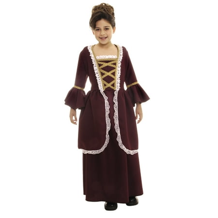 Colonial Girl Childs Revolutionary Maiden Renaissance Halloween