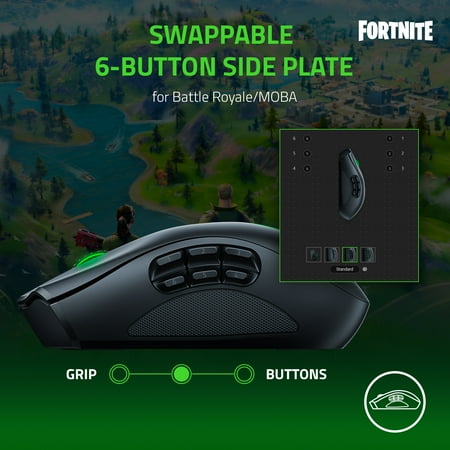 Razer - Naga Pro Wireless Optical with Interchangeable Side Plates in  2, 6, 12 Button Configurations Gaming Mouse - Black
