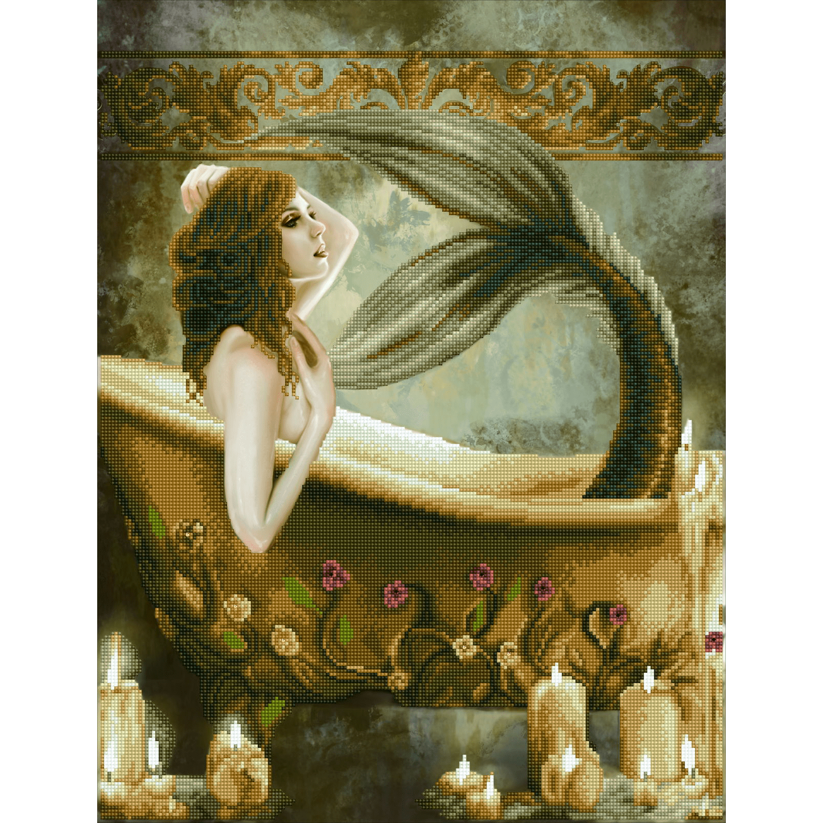 Diamond Dotz Bath time Mermaid Diamond Painting Kits for Adults - Diamond Art Kits a Relaxing Creative Craft Kit with Dotz Gems 26.8x20.5