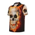 thumbnail image 2 of Balery Satanic Skull Printed Men’s Short Sleeve Polo Shirt, Midweight Men's Shirt,Golf Polo shirts -3X-Large, 2 of 9
