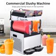 thumbnail image 2 of Garvee Commercial Slushy Machine, 30L Large Capacity Frozen Drinks Slushie Machine with Handle for Supermarkets Cafes Restaurants Bars Home, Black, 2 of 9