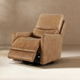 thumbnail image 3 of Dublin 30" Power Swivel Recliner Chair with Push Button Control, Smooth 360 Rotation, Comfortable Faux Leather Upholstery in Brown, 3 of 7