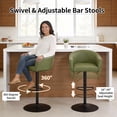 thumbnail image 5 of FIRAVOE Bar Stools Set of 4 (19.7" Large Base) Swivel Bar Stools with Back & Arms (24"-34" Height) Adjustable Faux Leather Barstools Bar Chairs for Kitchen Island, Green, 5 of 10